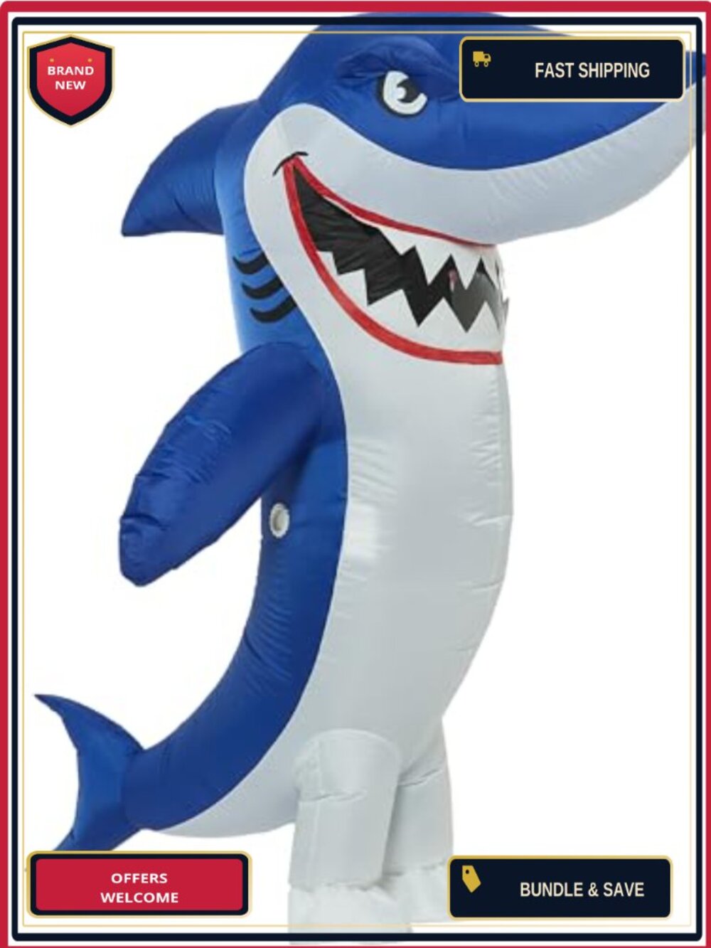 Inflatable Shark Costume Adult Blow Up Full Body Sea Animal Suit Halloween